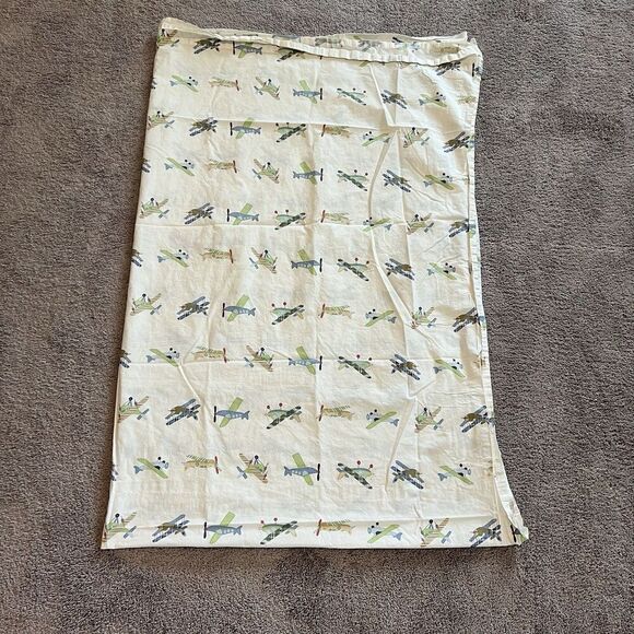Pottery Barn Kids Twin Flat Sheet Aeroplanes - Picture 2 of 5